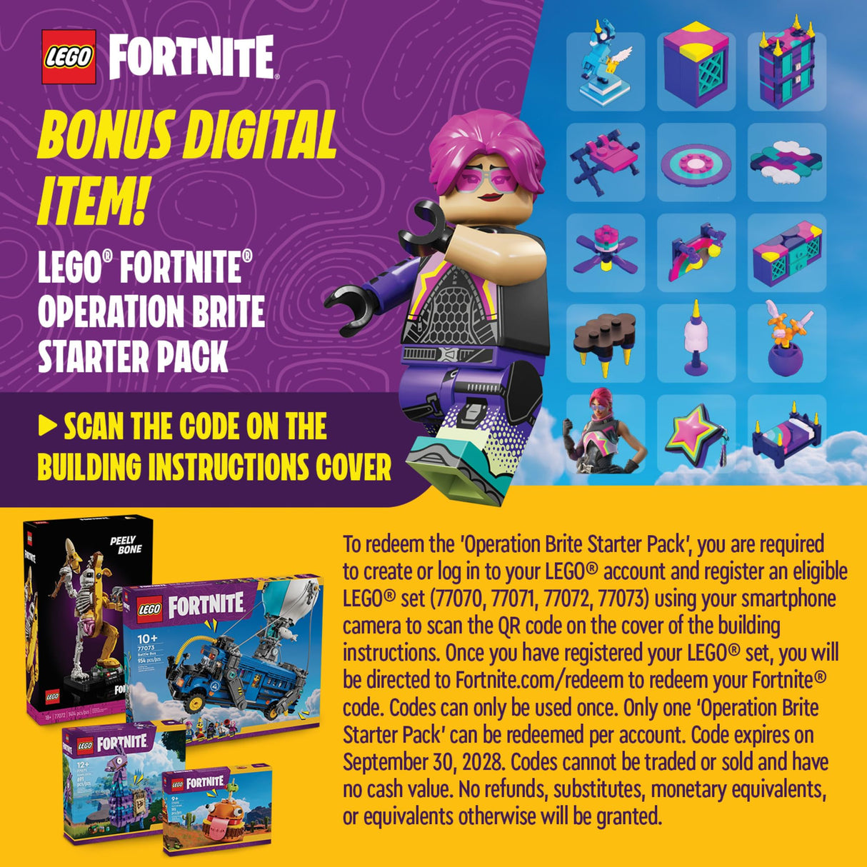 LEGO Fortnite Battle Bus Building Toy - Collectible Fortnite Toy for Kids, Boys & Girls, Ages 10+ - Pretend Play Set with 9 Minifigures from Video Game - Gift for Christmas - 77073