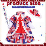 FuWeave 4th of July Porch Goose Outfit for 23'' Plastic Patriotic Cement Goose Statue Clothes Skirt Costume for Independence Day Outdoor Patio Yard Lawn Decor(Style3)