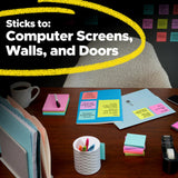 Post-it Super Sticky Notes, 3 x 3 in, Supernova Neons, 24 Pads