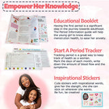 multipieyo Essential First Period Kit for Girls 10-12 | Period Bags for Teen Girls for School | First Period Gift with Sanitary Pad Storage Bag, Wipes, Period Tracker and More(Mint)