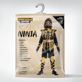 Spooktacular Creations Golden Ninja Costume Set, Ninja Jumpsuit with Foam Accessories for Kids, Toddler Halloween Outfit for Ideas Cosplay Party (Medium, 8-10 yrs)
