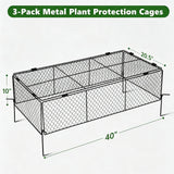 3 Pack Plant Protectors from Animals, Garden Cloches for Plants, Rustproof Chicken Wire Cloche Plant Cages to Keep Animals Out, Sturdy Metal Garden Cages for Outdoor Plants, 40" L × 20.5" W × 10" H