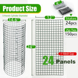 FTLKIBMD 8 Pack Extra Tall Plant Protectors from Animals, 12"x24" Wire Garden Cages for Large Plants Shrubs, 2mm Heavy Duty Metal Mesh Guard for Deer Rabbits, Reusable Garden Protection with Stakes