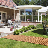 RELIANCER 12' Wooden Garden Pathway,Outdoor Roll Out Cedar Straight Walkway,Patio Path Decorative Garden Boardwalk Walkways,Weather-Resistant Roll Up Beach Wood Road Floor,Wedding Party Pathways