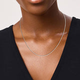 Goldegg 925 Sterling Silver Chain for Women, Diamond Cut 1mm Box Chain