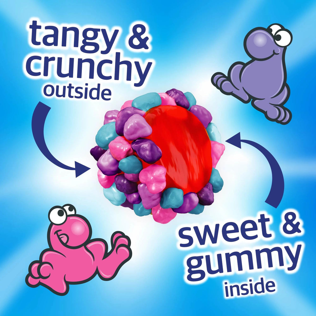 NERDS Gummy Clusters Candy, Very Berry, Crunchy and Gummy, Individually Wrapped Treat Size Packs, 60 Count, 30 oz