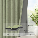 Sage Green Boho Blackout Curtains for Bedroom Window 84 Inch Length 2 Panels Set Linen Textured Thermal Insulated Dark Out Room Darkening Light Sage Curtain Drapes for Living Room 52x84 Long Christmas