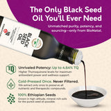 BioNatal Ethiopian Black Seed Oil 5oz Glass– Cold Pressed Nigella Sativa Producing Black Cumin Seed Oil, Unrefined & Non-Filtered, High TQ Up to 4.64% – Supports Immune System, Digestion & Joints