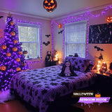 JMEXSUSS 500 LED Purple Halloween Lights, 173ft 8 Modes Halloween String Lights Outdoor Waterproof, Green Wire Purple LED Christmas Tree Light for Indoor Party House Christmas Decorations
