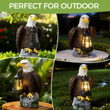 Jesokiibo 250th Anniversary USA Bald Eagle Statue with Solar Light, USA 250th Anniversary Merchandise Garden Decor Sculptures Statues Outdoor, Yard & Lawn Figurine,Bald Eagle Gift for Men