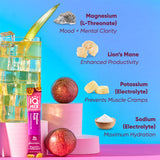 IQMIX Hydration Electrolyte Powder – 4-in-1 Formula for Hydration, Mental Clarity, Mood and Recovery – Sugar-Free Drink Mix, Keto, Magnesium L-Threonate, Lion’s Mane – 40 Count Passion Fruit