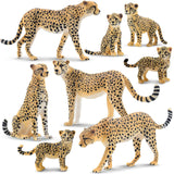 Toymany 8PCS Realistic Cheetah Figurines Toy, Cake Topper & Gift for Kids
