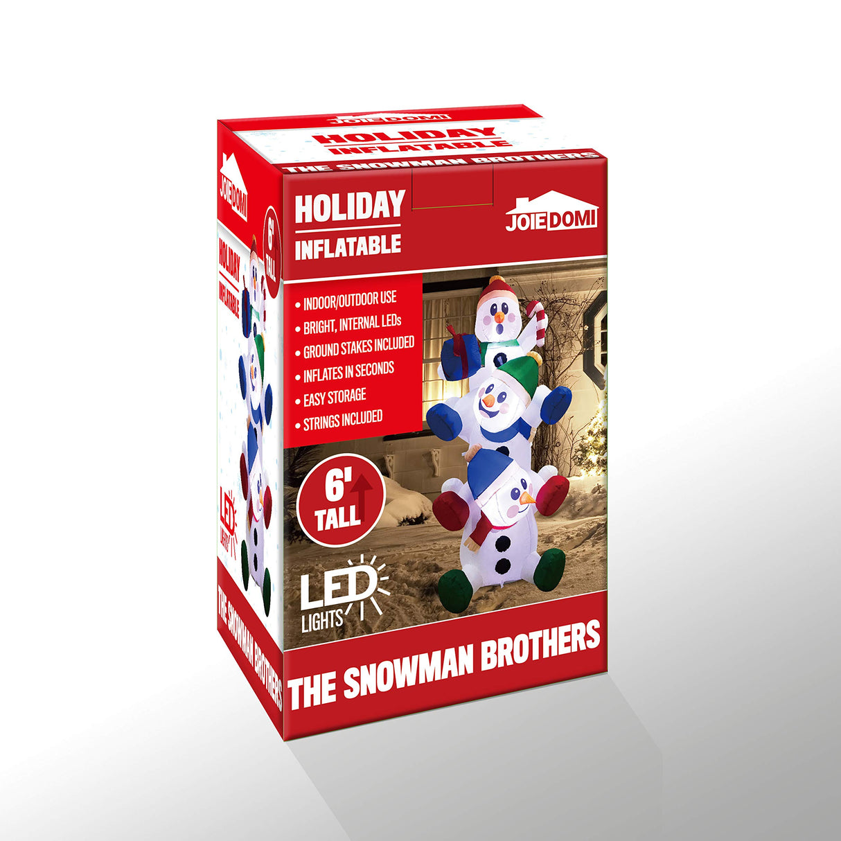 Joiedomi 6 FT Christmas Inflatable Decoration Stacked Snowman with Build-in LEDs Blow Up Inflatables for Xmas Party, Home Indoor Outdoor Christmas Décor Yard Garden Lawn Winter Holiday Supplies Décor