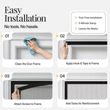 AUGO Magnetic Screen Door - Self Sealing, Heavy Duty, Hands Free Mesh Partition Keeps Bugs Out - Pet and Kid Friendly - Patent Pending Keep Open Feature - 38 Inch x 83 Inch