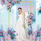 Wokceer Wedding Arch Backdrop Stand 6.6x4 FT Square Wedding Arches for Ceremony Gold Metal Balloon Arch Frame for Wedding Birthday Party Garden Arbor Anniversary Event Christmas Decor