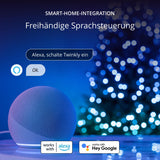 Twinkly Strings 250 LED RGB, Including White, LED Light String for in-and Outdoor, Christmas Lights, Smart LED Lights, Mappable LEDs, Compatible with Alexa, Google Home, IP44, Green Wire, 65ft