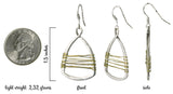 SPUNKYsoul Silver Teardrop Earrings for Women with Handmade Copper-Toned Gold Wire-Wrapped Design - Lightweight Silver Jewelry - Trendy gifts for women - Ideal for Everyday Use - 1.5inch