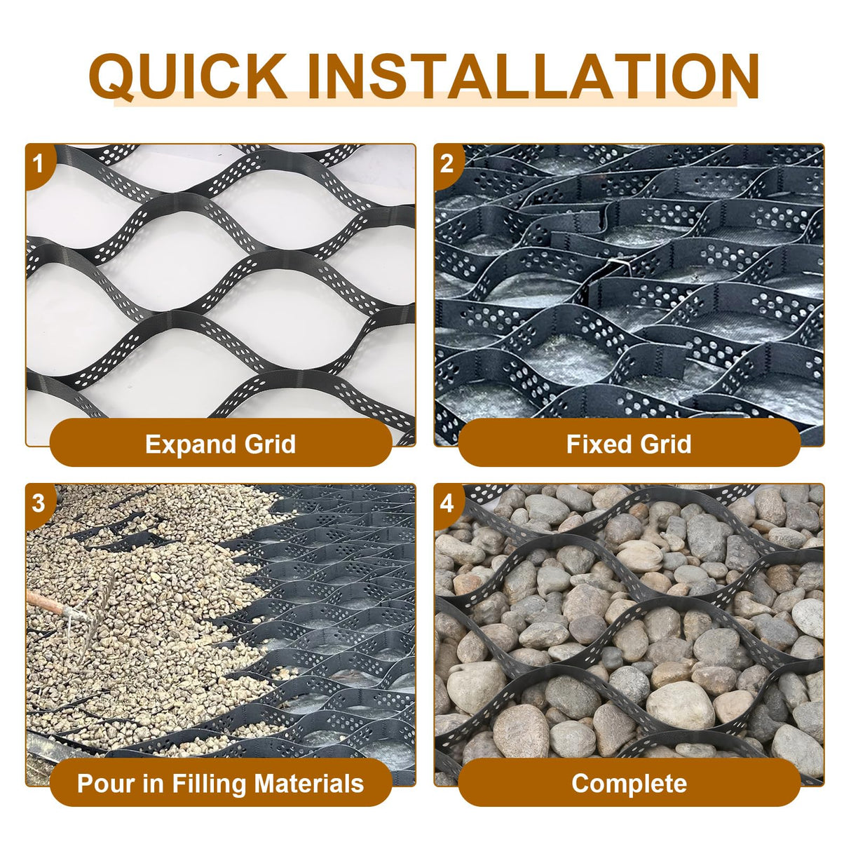 TIyneayle 2" Ground Gravel Grid Geogrid 20x5 FT Geocell Geo Grid for Driveway Walkway Landscaping Erosion Control