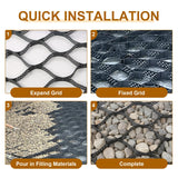 TIyneayle 2" Ground Gravel Grid Geogrid 20x5 FT Geocell Geo Grid for Driveway Walkway Landscaping Erosion Control