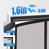LONGEAS Magnetic Screen Door Upgraded PET Mesh Stronger Than Fiberglass and Polyester,Hands Free,Keeps Bugs Out,Pet & Kid Friendly,Suitable for Sliding Door,Large Patio Door and French Door-72''x80''
