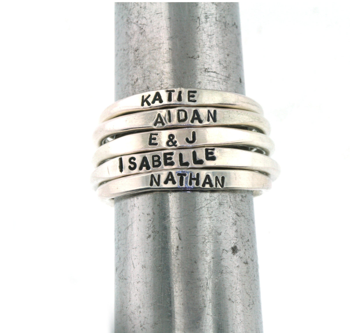 By Hannah Design Teeny Tiny Stacking Sterling Silver Ring Personalized Ring