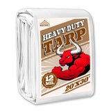 Tarp 20x30 ft Heavy Duty 12mil 100% Waterproof High Durability Multipurpose,Uv Resistant,White Tarp Suitable for Swimming Pools, Boats, Camping, Courtyards, Etc -by MVPNET