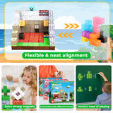 150PCS Magnetic Blocks-Magnetic Building Blocks Magnetic Tiles Stacking, Build Mine Magnet World Set, STEM Montessori Sensory Toys for Toddlers Kids Boys Girls Ages 3-5 6-8 Christmas Birthday Gifts