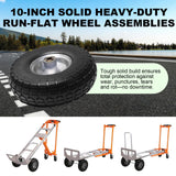 Storystore 2-Pack 4.10/3.50-4 Tire and Wheel - 10 Inch Solid Rubber Tire Wheels with 5/8" Bearings, 2.2" Offset Hub for Hand Truck, Trolley Dolly, Garden Cart and Wheelbarrow