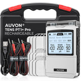 AUVON Rechargeable TENS Unit Muscle Stimulator, FSA HSA Eligible, Digital TENS Machine with 8 Customizable Modes, Electronic Massager for Sciatica, Shoulder & Back Pain Relief, 12 Pads, A Carry Case
