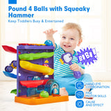 hahaland Toddler Toys for 1 Year Old Boy 2 in 1 Pound Ball Toy & Car Ramp Race Track Learning Early Developmental Montessori Toys for 2 Year Old Christmas Birthday Gifts Stocking Stuffers