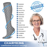 CHARMKING Compression Socks for Women & Men (8 Pairs) 15-20 mmHg Graduated Copper Support Socks are Best for Pregnant, Nurses - Boost Performance, Circulation, Knee High & Wide Calf (S/M, Multi 50)