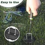 FEED GARDEN Landscape Staples 6 Inch 200 Pack Kit, Heavy Duty 11 Gauge Hot-Dip Galvanized Garden Stakes with 200 Gaskets & 1 Pick Hook for Weed Barrier, Landscape Fabric, Sod, Turf & Garden Edging