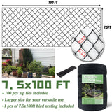 Hortifan 7.5 x 100 FT Bird Netting,1/2" Mesh Garden Netting,100PCS Zip Tie
