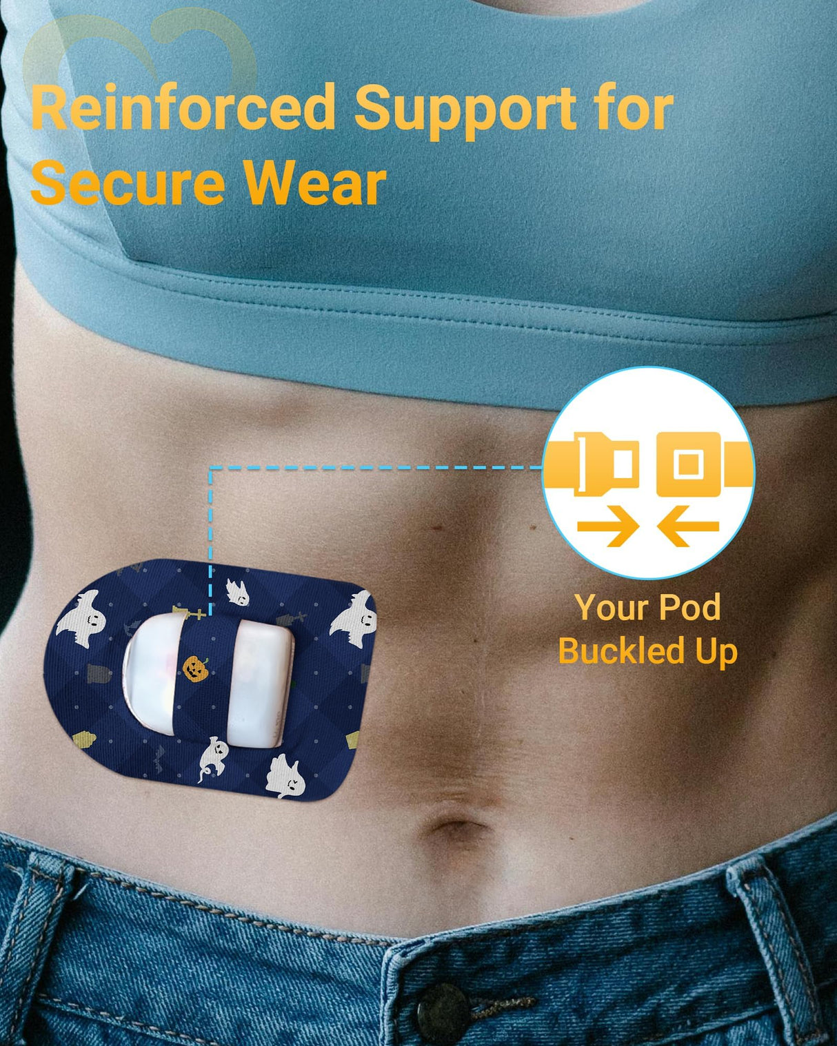 Omnipod 5 Adhesive Patches Waterproof, Amolyfe 20 Pack Omnipod Overpatches with Stretchable Strap, Breathable, Long-Lasting Medical Adhesive, Premium Hinged Tin (Christmas)