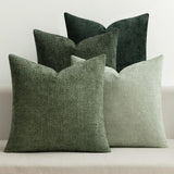 MIULEE Pack of 4 Christmas Couch Throw Pillow Covers 18x18 Inch Green Soft Decorative Chenille Pillow Covers Farmhouse Accent Cushion Covers for Boho Home Decor Sofa Bedroom Living Room
