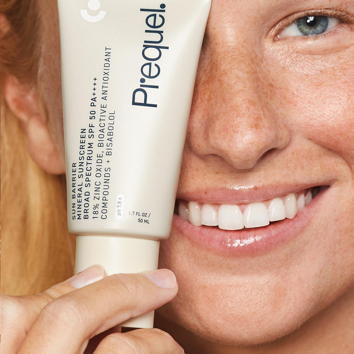 Prequel Skin Sun Barrier Mineral Sunscreen SPF 50. PA++++ Broad Spectrum Zinc Oxide Sunblock with Semi-Transparent Lightweight Texture. Moisturizing UV Defense for Face. Travel Size, 1.7oz