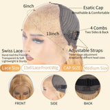 KERUISI 26 Inch Honey Blonde Wig Human Hair 200% Density 13x6 Body Wave Pre Plucked Glueless HD Transparent Lace Frontal Wigs Human Hair for Women
