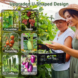 iGreely Cucumber Trellis for Raised Bed, U-Shape Garden Arch Metal Support for Climbing Plants, Metal Arch Vegetables Trellis, Plant Support for Vine (Green, 69.3" L×30" W×47.2" H)