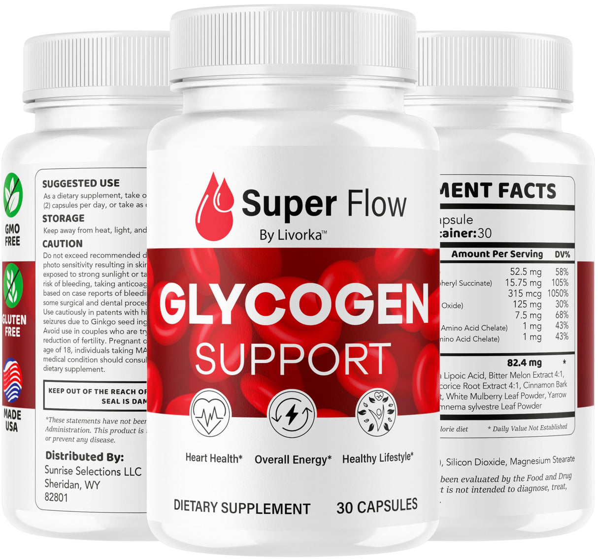 Super Flow Glycogen - SuperFlow Glycogen Support Capsules, Super Flow, Glycogen Support Super Flow, Official SupperFlow Glycogen Support, Super Flow Glyco Optimizer, 30 Capsules for 1 Month