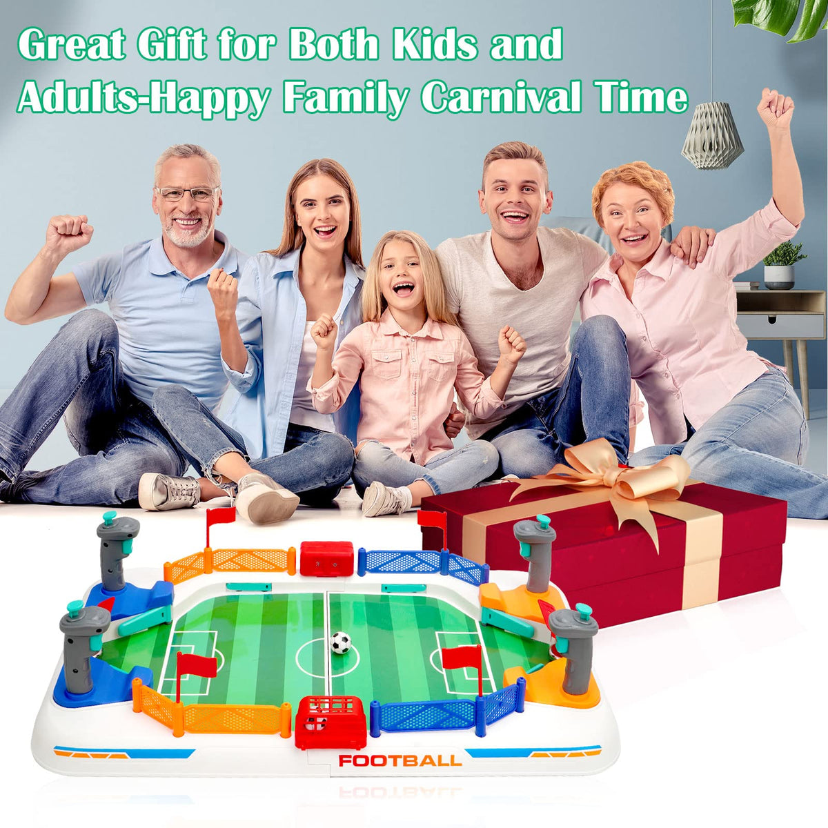 Soccer Board Game for Kids Age 4-12 Mini Foosball Table Toy