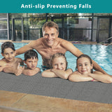 WochiTV Non Slip Drainage Mats PVC Pool Floor Mat 0.23'' Thick Outdoor Indoor Parking Space Mat for Bathroom Garage Basement Backyard Commercial Kitchen 3x3.3Ft, Grey
