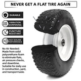 AR-PRO (2 Pack) 4.10/3.50-6 Flat Free Tire and Wheel, Solid Tire with Steel Rim, 3" -6.25 Centered Hub, 3/4" Bearing with 5/8" Adapter, for Wheelbarrow, Hand Truck & Utility Equipment