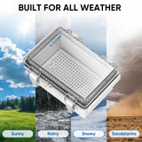 TICONN Outdoor Electrical Box Waterproof, Junction Box IP67 ABS Plastic Enclosure with Hinged Cover with Mounting Plate, Wall Brackets, Cable Glands (Off-White, 13.8"x9.8"x5.9")