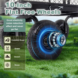 HEAHOLD Heavy Duty Garden Wagon Cart – 880 LBS Steel Utility Cart with All-Terrain 3.50-4" Solid Wheels, 10" Tires, 180° Rotating Handle, Removable Sides, Laser-Welded Frame