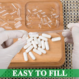 WANANFU Size 000 Empty Capsules Vegetarian (500 Count) Bundle with Micro Lab Spoon, Clear Fillable Veggie Pill Capsules 000 for Making Your Own Supplements