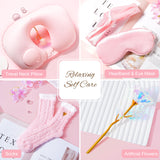 Birthday Gifts for Women Self Care Gifts Get Well Soon Gifts for Women,Relaxing Spa Gifts Basket w/Flannel Blanket Traveling Pillow Care Package christmas Birthday Gifts Idea for Mom Her Wife Friends