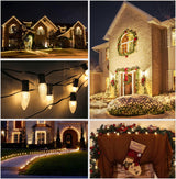 BORT 100 Pack C9 LED Replacement Light Bulb, C9 LED Bulbs for Christmas Outdoor String Lights, E17 Intermediate Base, Commercial Grade Holiday Bulbs Warm White 2700K