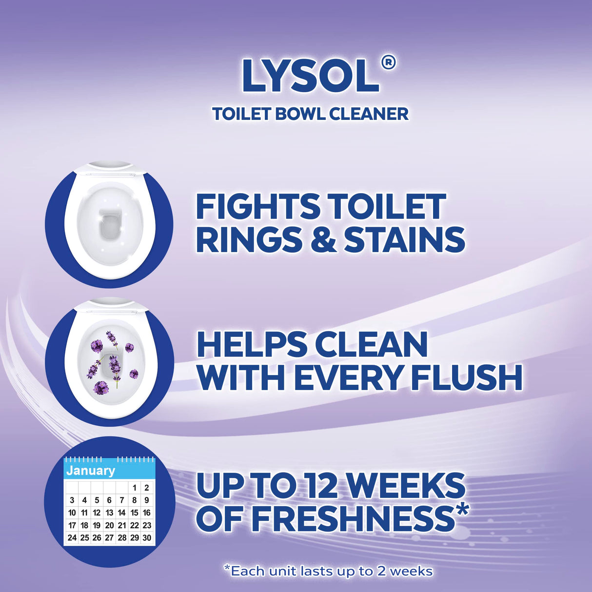 Lysol Automatic Toilet Bowl Cleaner, Lavender, (Pack of 4, 24 Count Total)