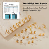 LOFITOR Gold Flat Back Earrings for Women Surgical Stainless Steel Set