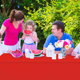 16 Pack Red Plastic Tablecloth for Rectangle Tables, Premium Decorative Red Disposable Table Cloths for Parties, Rectangle Party Table Cover for Birthday, Wedding, Christmas, Anniversary, 54 x 108Inch